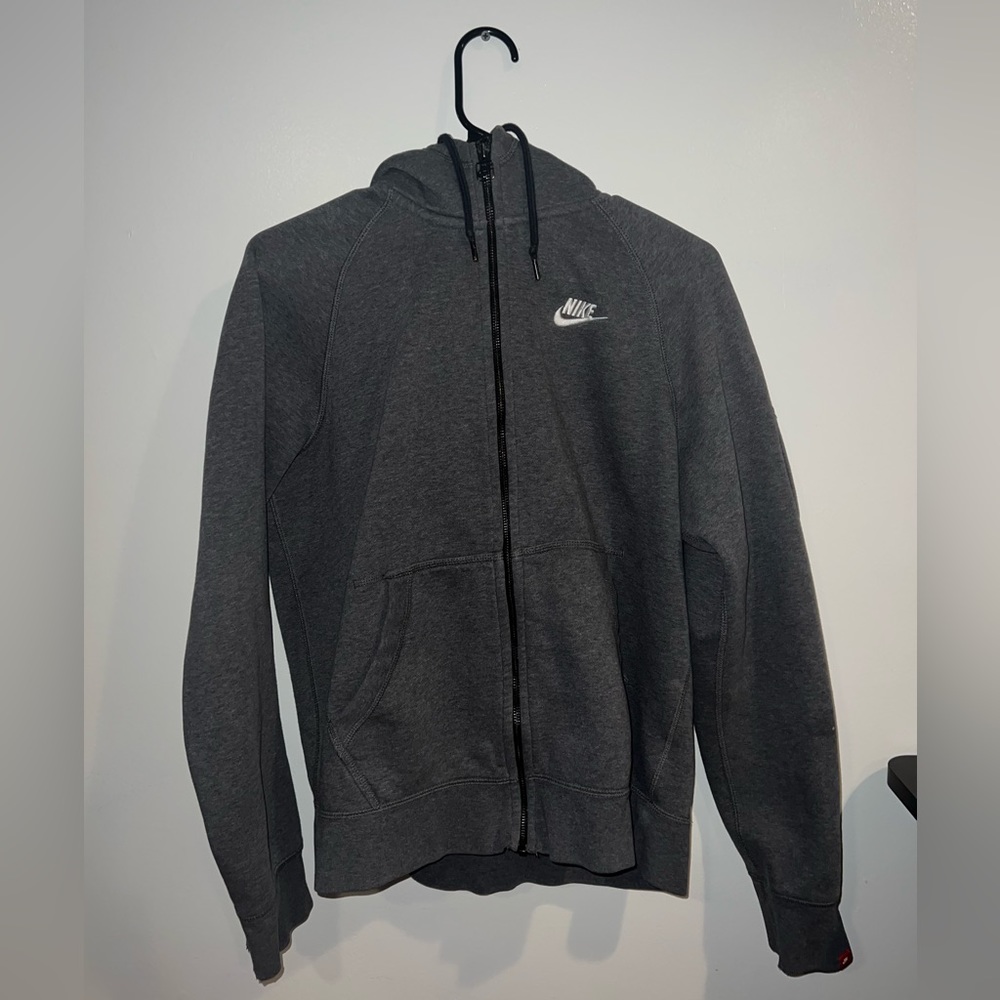 Men's Nike Club Fleece Full-Zip Hoodie Sweatshirt In Dark Gray
